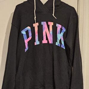 Victoria's Secret Black Hoodie with Pink Logo